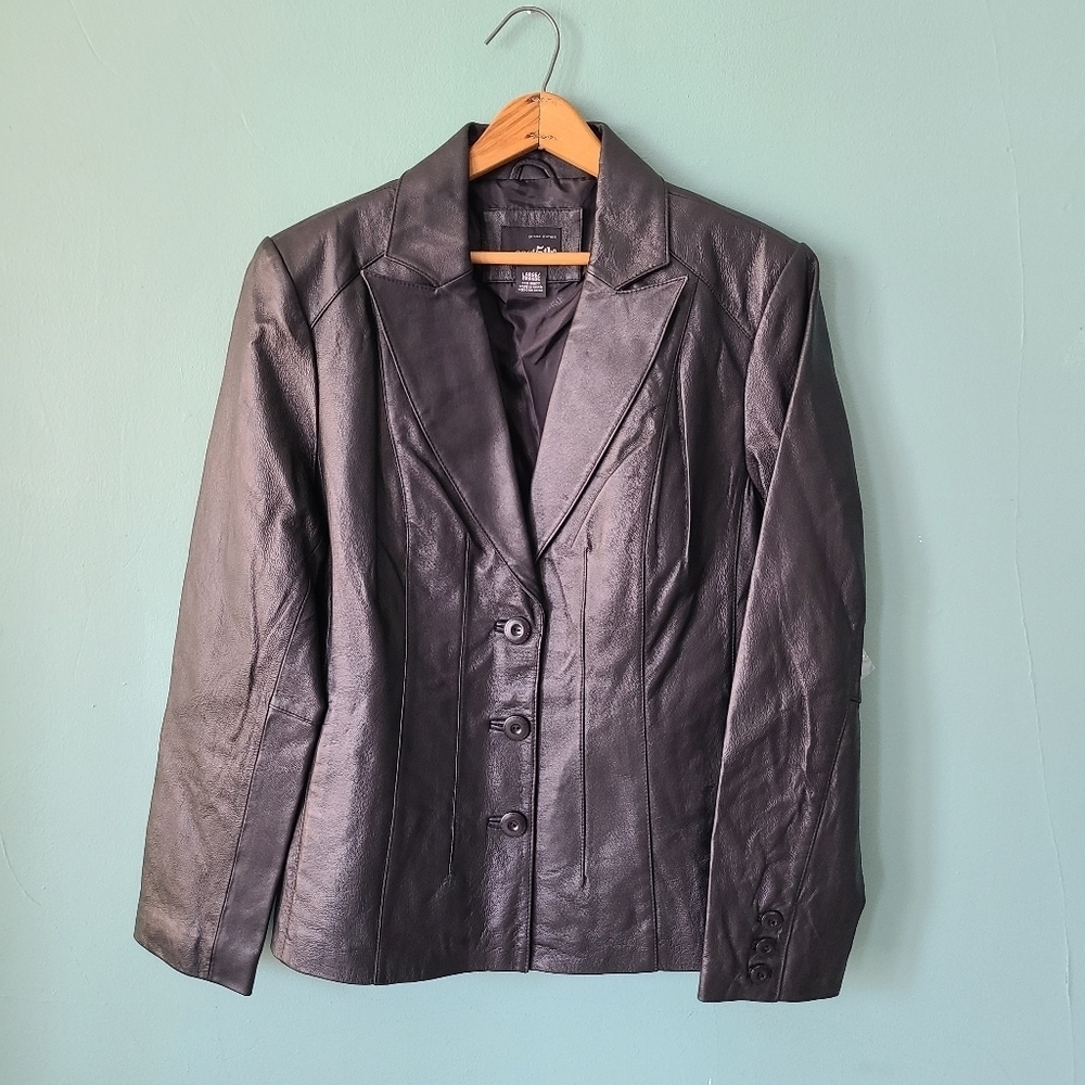 East 5th Leather Black Leather Jacket Size Large NWT